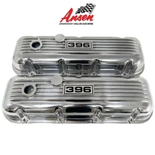 Big Block Chevy 396 Valve Covers - Polished, Classic Finned -  Ansen USA
