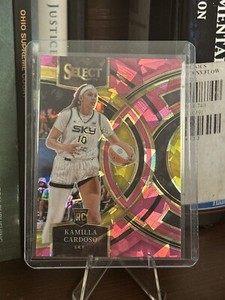 2024 Panini Select WNBA  Kamilla Cardoso Premier Pink Ice Rookie Card-#195 Sky