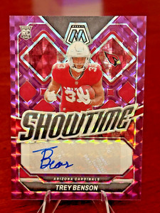 2024 Panini Mosaic Purple Mosaic Prizm AUTO /49 Trey Benson Rookie RC Cardinals