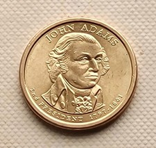 2007 P JOHN ADAMS 2nd President Golden Dollar CHOICE GEM BU OBR