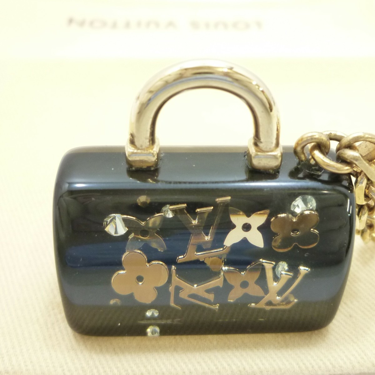 Auth LOUIS VUITTON Porte Cles Speedy Inclusion Key Ring