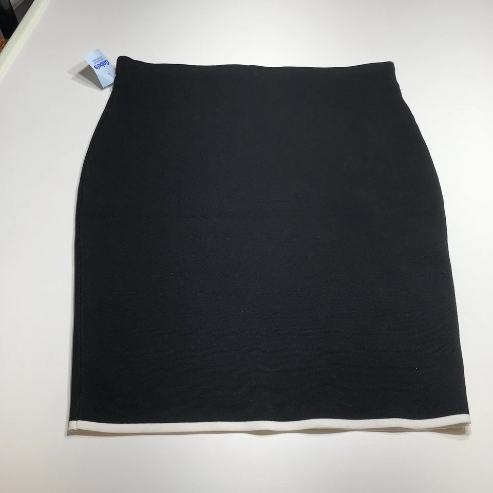 Ponte negro Express Body Contour con ribete blanco favorecedor Essentials falda talla XL Foto 2 de 4