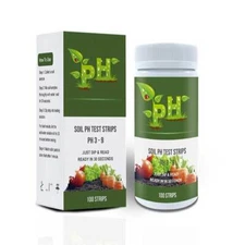 Soil pH Test Kit (3-9 Range) 100 Soil pH Tester Strips for Garden Lawn Grass