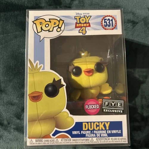 Funko Pop Vinyl Figure Disney Pixar Toy Story 4 Ducky #531 FYE Exclusive Flocked
