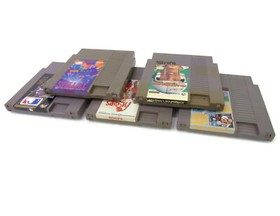 Carros de juego 5 piezas Super Mario Bros./Pato/Pista MLB Tetris Hoops Elway LIMPIOS NES D