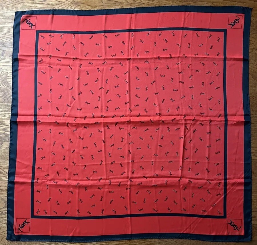 90s Yves Saint Laurent シルク スカーフ ヴィンテージ Yves Saint Laurent Vintage Silk Scarf イヴ・サンローラン