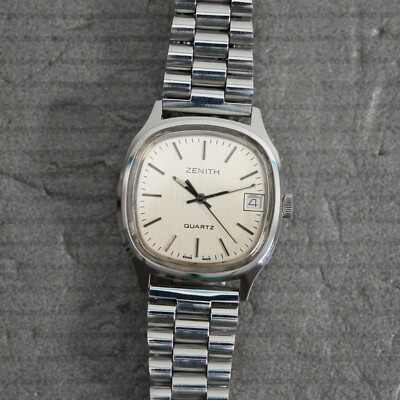 Vintage ZENITH QUARTZ swiss made Edelstahl Herren Armbanduhr Uhr