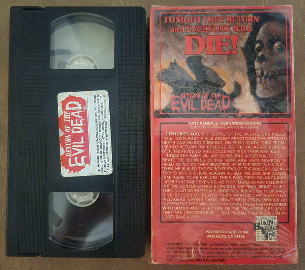 Return Of The Evil Dead VHS 1988 Bingo Video Horror Cult Vintage