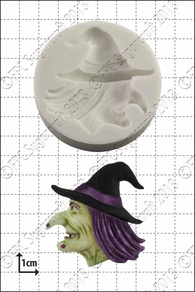 Molde de Silicona Witch's Cabeza Comida Uso FPC Pasta de Azúcar - Imagen 1 de 1