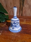 Vintage ceramic hand painted bell lighthouse floral blue white porcelain decor