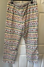 Hanna Andersson ELF Christmas PJ Pajama Pants Cotton Flannel Adult Size Large L