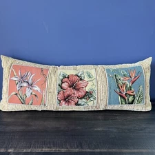 Tropical Tapestry Throw Pillow Bolster Oblong Lumbar Decorative Decor Bed Couch