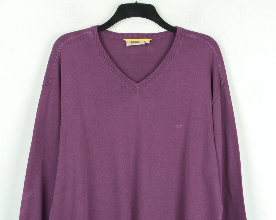 Camel Active Herren 2XL V-Ausschnitt Pullover Sweatshirt Strick Lila Top - Bild 2 von 4