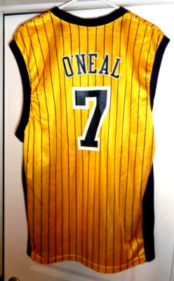 Vintage Reebok Pinstripe Indiana Pacers #7 Jermaine O'Neal Jersey