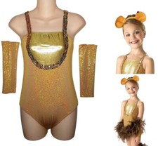 Dandy Lion Adult Medium Dance Costume Leotard w/Mitts  Ears ONLY Showcase New