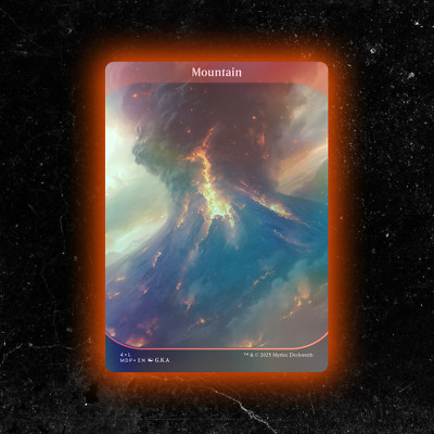 FOIL - Mountain - Custom Magic: The Gathering Card - High-Quality