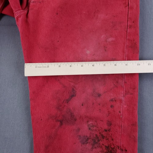 Levis 501 Jeans Herren 34x30 Rot Button Fly Denim American Workwear Distressed - Bild 6 von 16