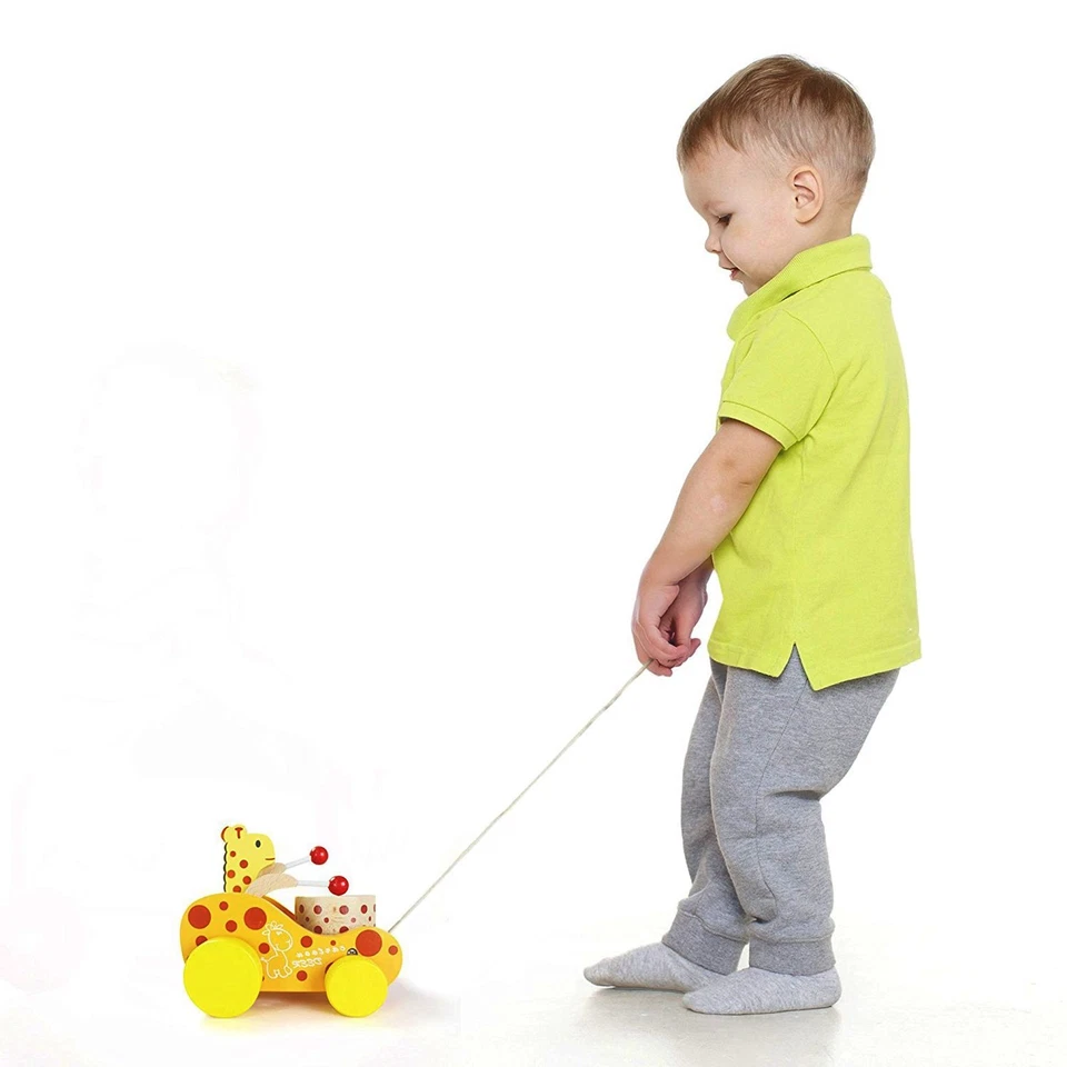 Jirafa Madera Natural Juguete Tradicional Pre-Kindergarten para Niños y Niños Pequeños Foto 2 de 4