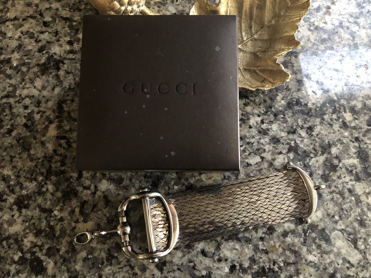GUCCI Sterling Silver Cobra-Link Horsebit Multi-chain Bracelet