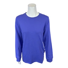Denim & Co. Women's Active Crew Neck Long Sleeves Tunic Top Purple X-Large Size