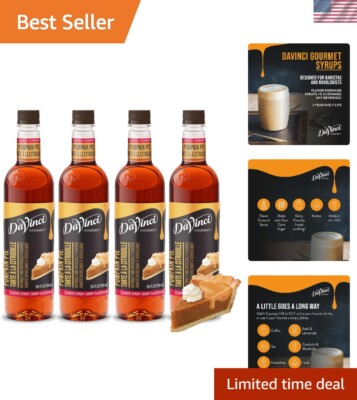 Versatile Pumpkin Pie Syrup, 25.4 Fl Oz (4-Pack) - Perfect for Beverages & More