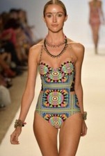 NWT 276 Sz M Mara Hoffman Shakti Strappy Back One Piece Swimsuit