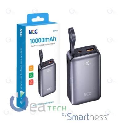 NCC POWER BANK 10000mAh FAST CHARGING + CAVO USB-C COMPATIBILE IPHONE 22.5W BP17