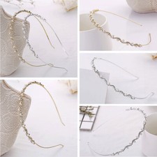 Women Elegant Imitation Pearl Headband Crystal Hairband Charm Hair Hoop Headwear