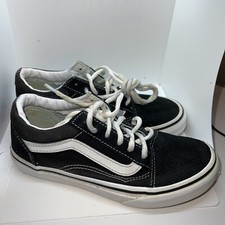 Vans Old Skool Black/White Low Suede Canvas Classic Skate Shoe Size 2Y Sneakers