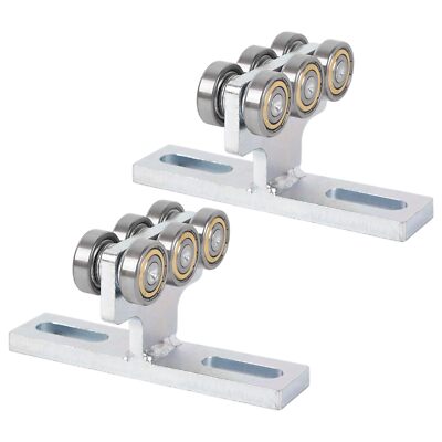 2Pack 6 Wheel Electric Hoist Installation Roller Trolley Channel Trolley Stopper