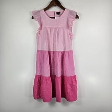 J Crew Factory Pink Ombre Layered Look Dress Ruffle Sleeves Women's Size 00 NWT