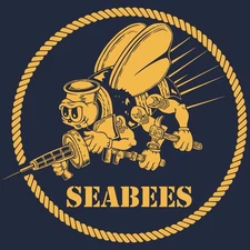 US Navy Seabees Logo Die Cut Laminated Vinyl Decal Sticker