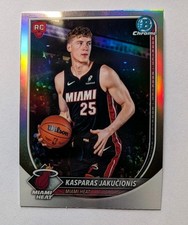 2025-26 Bowman Chrome Kasparas Jakučionis Red Rookie Redemption Heat BRR-20
