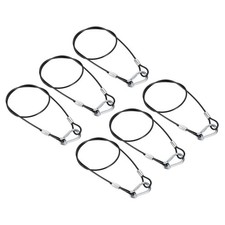 6Set 3mmx70cm/2ft Safety Steel Cable Luggage Lock Security Wire Rope with Hook