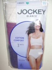 3 Pair Womens Jockey Elance Cotton Comfort Briefs - Size 5 S - New in Pkg.