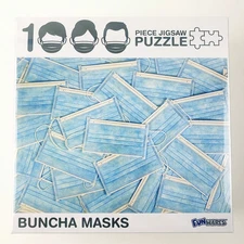 Buncha Face Masks 27"  x 19" 1000 piece Jigsaw Puzzle