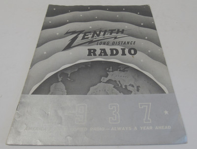 Zenith 1937 Radio Brochure 9 Pages   Stratosphere & 1937 Models