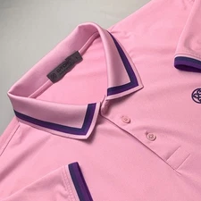 G/Fore Golf Polo Shirt Mens L Pink Purple Stretch Tech Performance Moisture Wick