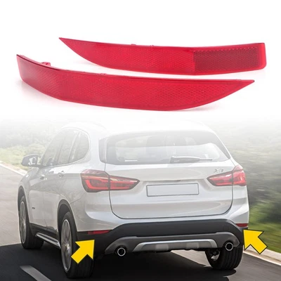Red Tail Rear Bumper Reflector Cover Lens Left/Right Fit For 2015-2019 BMW X1 - Image 1 of 4
