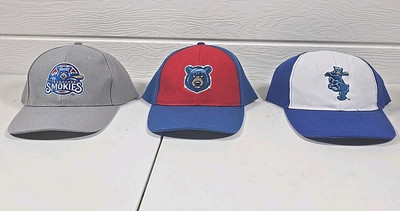 Lot Of 3 Tennessee SmokiesHat-Minor League Baseball-AA Farm Club of Chicago Cubs