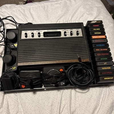 Sears Tele-Games Video Arcade Atari 2600 Console, Controllers, 14 Games UNTESTED