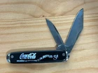 Vintage Coke Coca-Cola 2 Blade Pocket Knife USA Rare Black Version