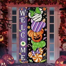 Halloween Decorations Cartoon Mouse Door Cover Haunted Mansion Decor White 