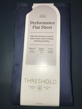 Full 400 Thread Count Performance Flat Sheet Metallic Blue - Threshold: Cotton