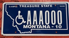 LICENSE PLATE PLATES SAMPLE Montana Handicap