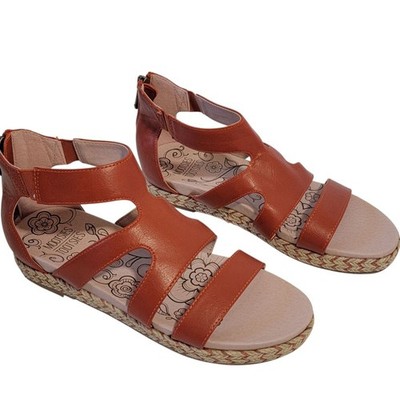 NEW MOOTSIES TOOTSIES Kami Espadrille Sandals Sz 8 Orange Ankle Strap Comfy