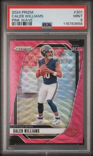 2024 Panini Prizm Caleb Williams Pink Wave Prizm #301 -- PSA 9