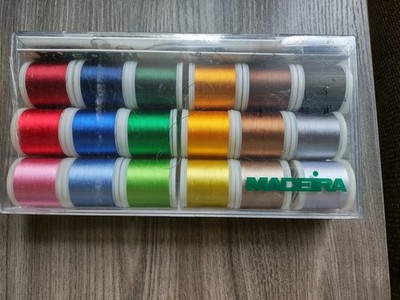 New Sealed Madeira 100% Rayon Metallic Colors Embroidery Thread 18 Spools x 200m