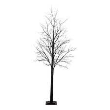 Nearly Natural 7ft Pre-Lit Halloween Black Twig Tree w/ 390 LED