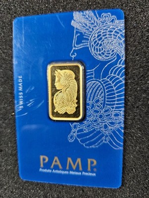 🌟10 g PAMP SUISSE .9999 Gold Lady Fortuna BAR , 10 grams SEALED